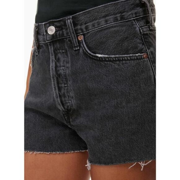 NWT AGOLDE Parker High Rise Cut Off Denim Jean Short Size 25 Bewitched - Picture 3 of 13